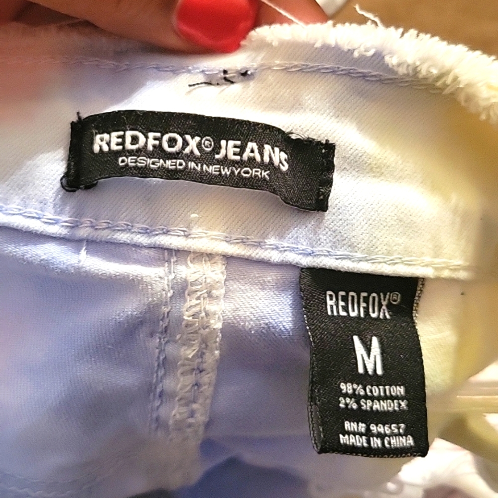 REDFOX HIGH WAISTED Rip Off Fringe Jeans (M)